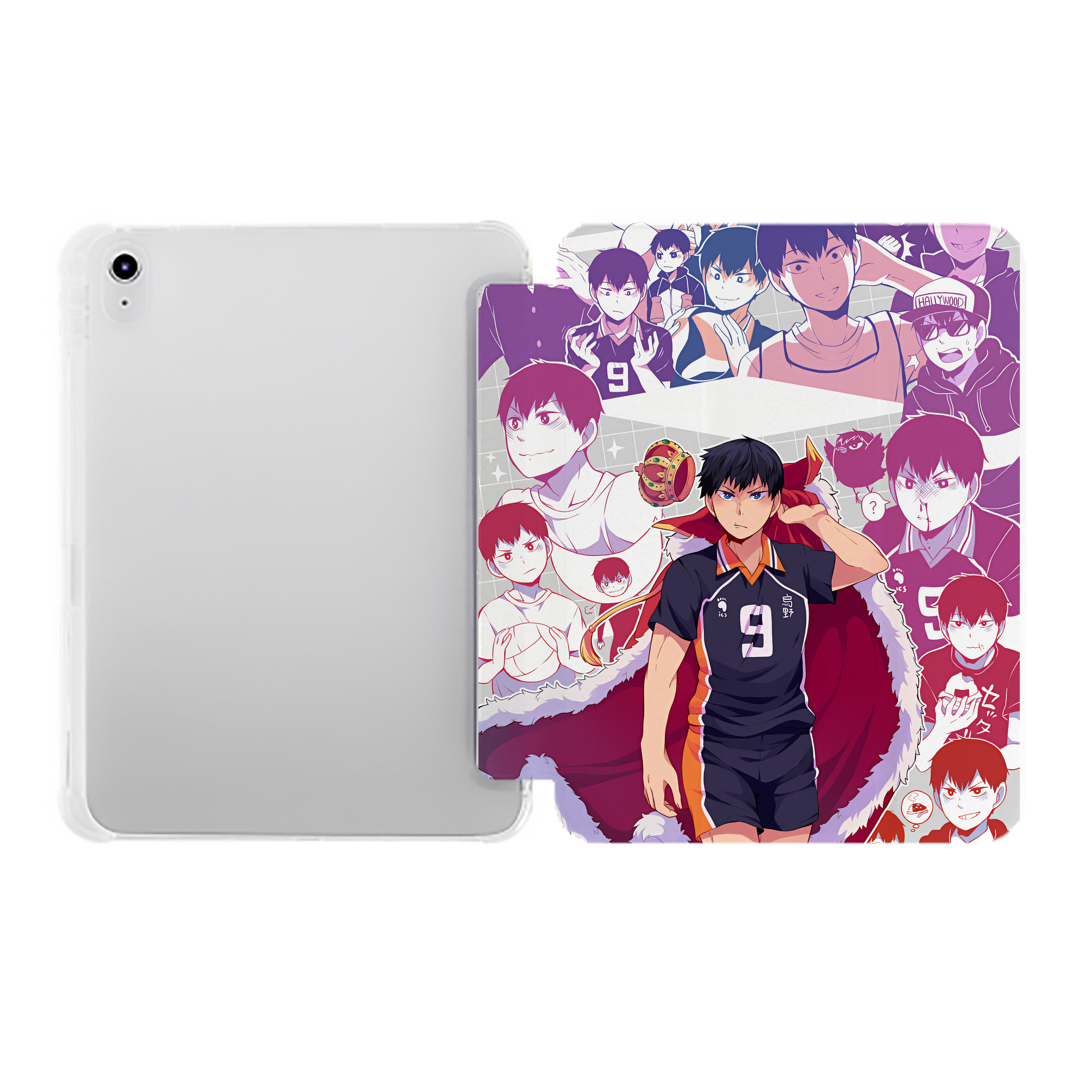 （画像用） ハイキュー!! Haikyu!! IPad ケース ペン収納付き 三つ折りスタンド PUレザー×シリコン 対応機種9.5/10.5/10.9インチ